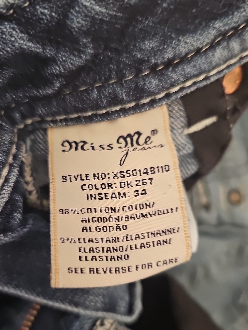 Miss Me Women’s Blue Washed Denim Jeans Size 27 - Picture 4 of 10